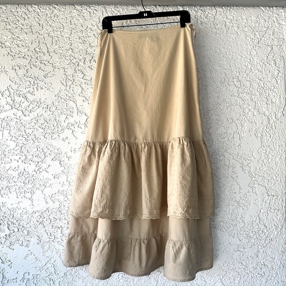 Hunt Club Dresses & Skirts - Vtg HUNT CLUB maxi skirt womens 8 cotton boho tiered ruffled cottagecore
